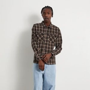 RHYTHM Plaid Long Sleeve Flannel Brown